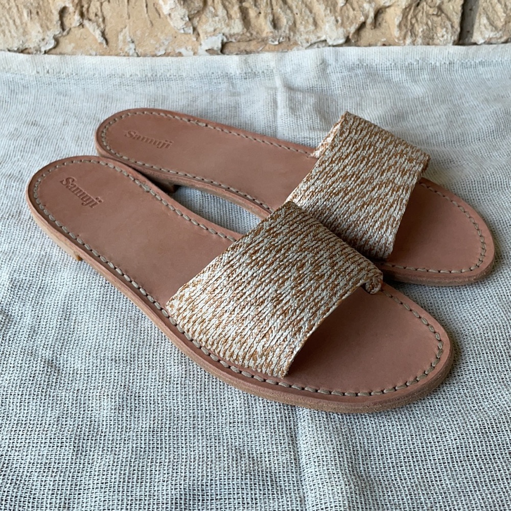 Samuji Leather Slide Sandles Size 40 NWOT New - Picture 11 of 12